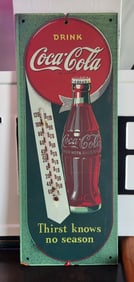 1940'S Coca Cola Masonite Thermometer