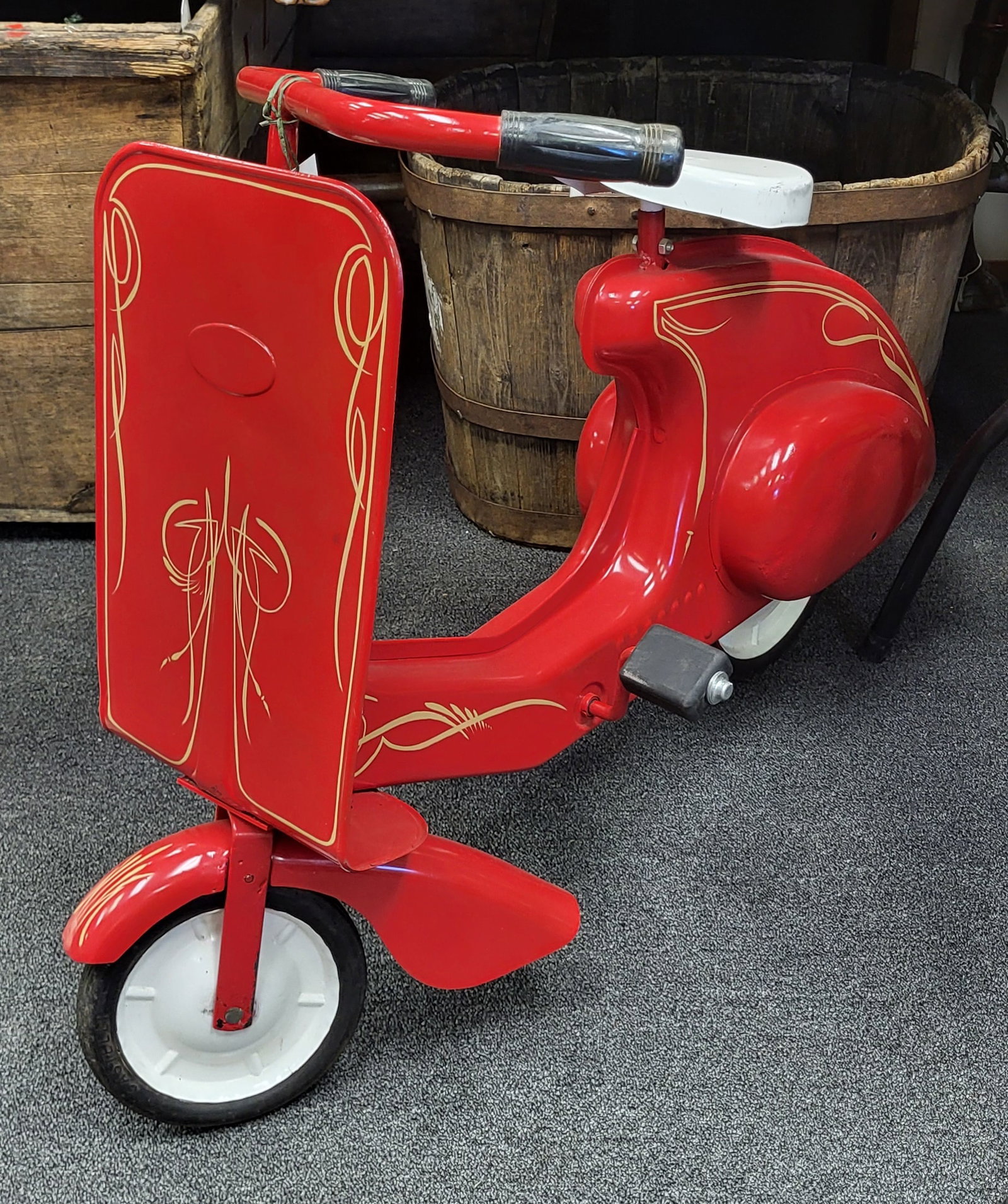 Red Refurbished Child's Scooter. 26" h x 42" w x 17" d: Red Refurbished Child's Scooter. 26" h x 42" w x 17" d
