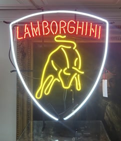 Lamborghini shield logo neon sign. 28"H x 23"W