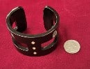 Water Buffalo horn cuff bracelet with three encrusted diamonds. 2.25" W
