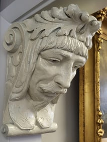 Cast Plaster Corbel head after originals in Cincinnati Biergarten 12" H x 8" W x 10" D