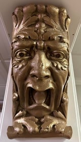 Cast Plaster Corbel head after originals in Cincinnati Biergarten 12" H x 8" W x 10" D