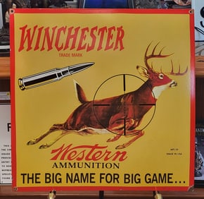 Winchester Master Ammunition sign with a running  deer