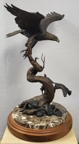 1984 'When the Eagle Flies' Bronze Sculpture