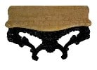 Rococo style ebonized wood marble top console. 35"H x 38"W x 17"D
