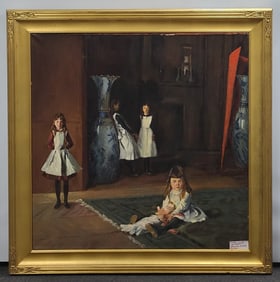 "The Daughters of Edward Darley Boit" oil on Canvas after John Singer Sargent. 56" H x 56" W