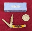 Chrome Double Blade Folding Pocket knife, Frost Cutlery bone handle, Rouch Rider. 3" L