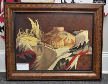 Scene Signed 'Woodman' Oil on Canvas. 24" H x 30" W