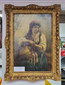 Thomas Kent Pelham, British, Oil on Canvas 1860-1891. 27" H x 20" W