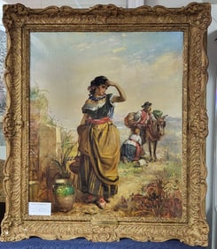Thomas Kent Pelham, British, Oil on Canvas 1860-1891. 38" H x 32" W