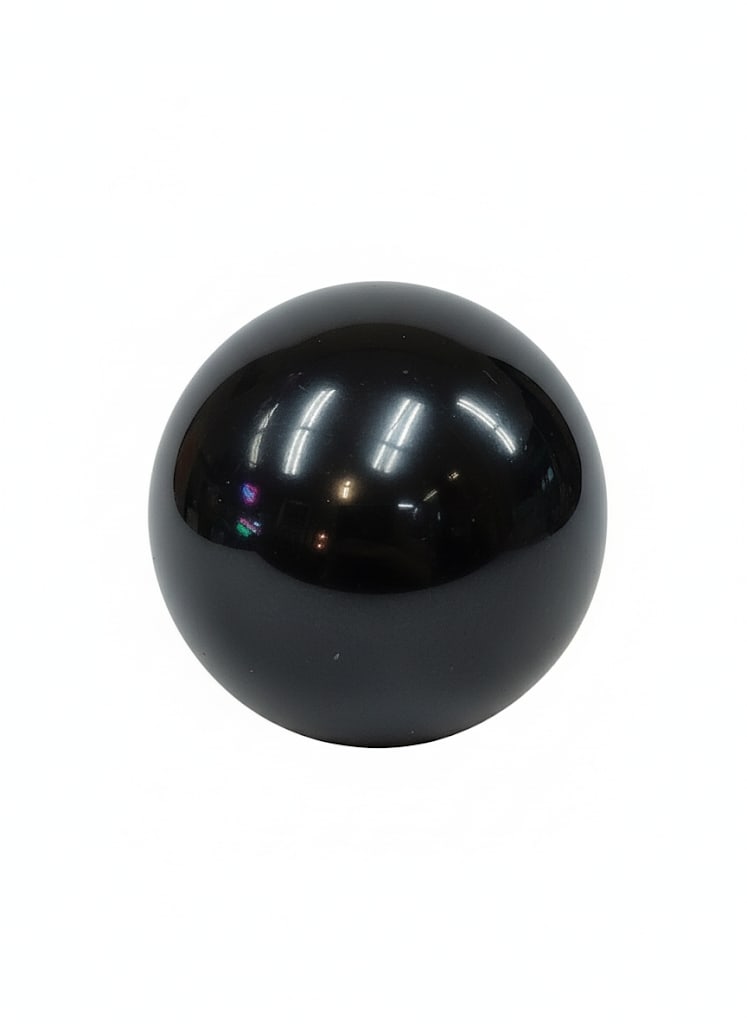 Black Smooth Sphere. Approx 3": Black Smooth Sphere. Likely Obsidion. 3" Approx.