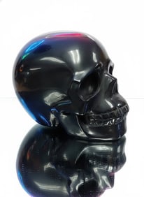 Novelty stone skull likely obsidian