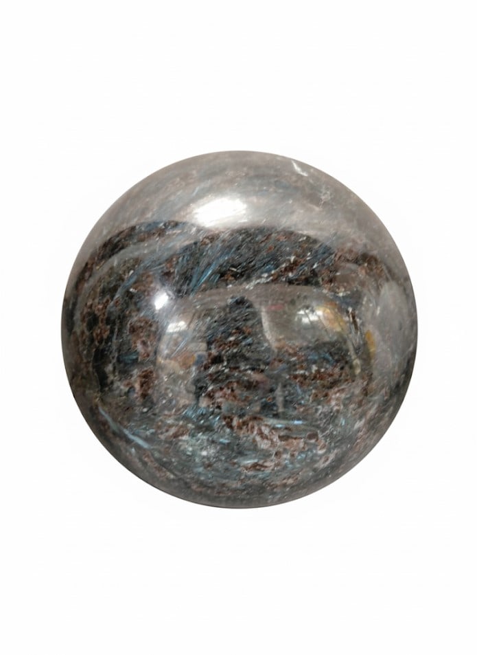 Smooth 6" Sphere with Teal Inclusions. 6": 6" Sphere with Teal Inclusions. 6"
