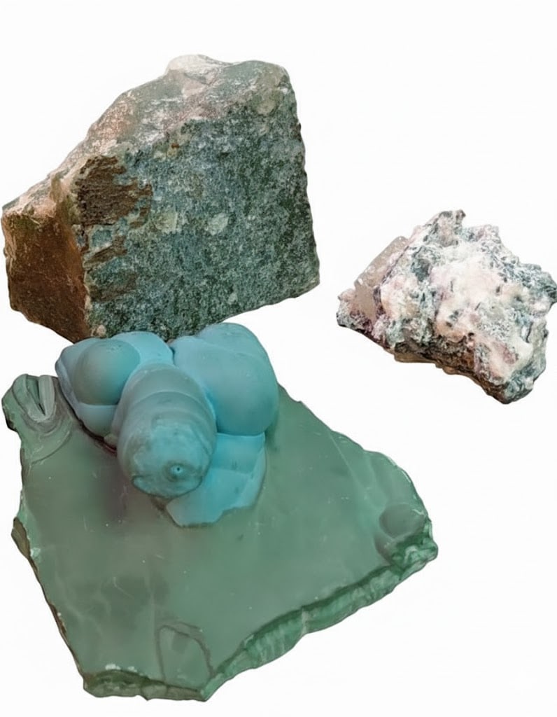 Lot of 3 Species: Chromite - samples of chromite, a metallic black oxide mineral. It is the primary: Chromite Samples (3): Ore of Chromium, used in metals to make steel harder and more resistant to chemicals. 3"H x 6"W x5"D.