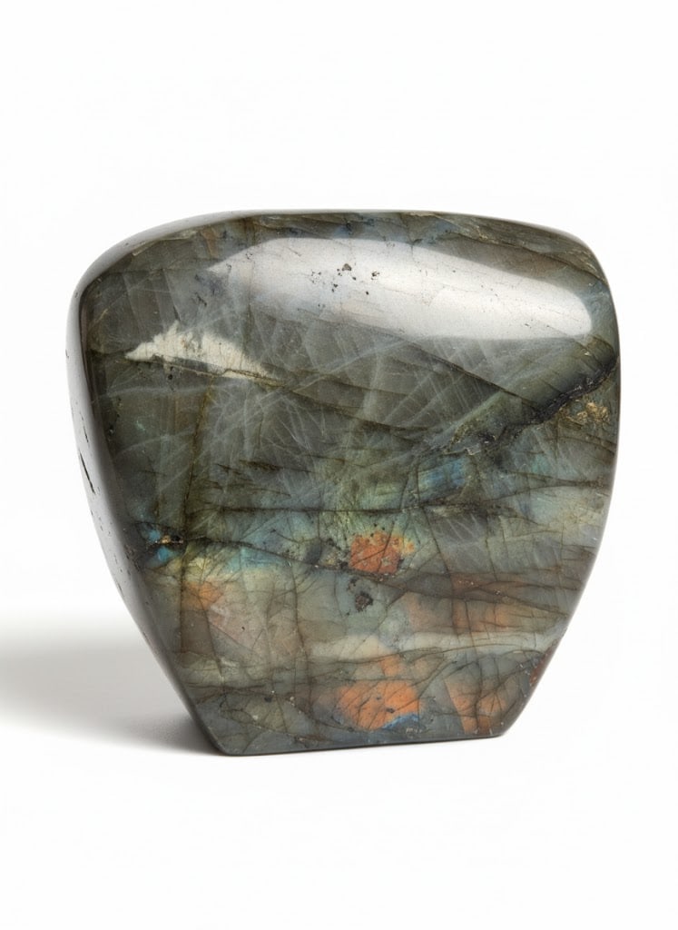 Polished Freeform Labradorite. 6"H x 6"W x 2"D.: Polished Freeform Labradorite. 6"H x 6"W x 2"D