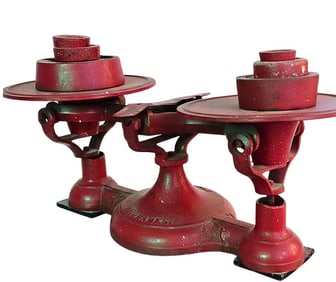 Larger Antique Dual Pan Counter Balance Scale.