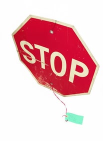 Vintage Metal Police Stop Sign. 25" x 25". Cross Ref: RC3309