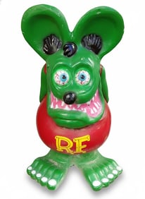Rat Fink Metal Advertising Statue.