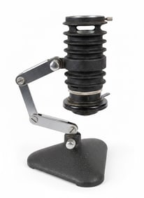 Small Silver Antique Microscope: Medical Collector's Small Lab Microscope Chrome with Black.