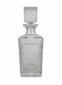 Vintage Heavy Fine Crystal Whiskey Decanter with 3" Stopper-No chips, Heavy and in Pristine