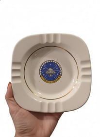 Vintage Ceramic Collector's Cigar Ashtrays: Commemorating the USS Dwight D. Eisenhower (CVN-69) &