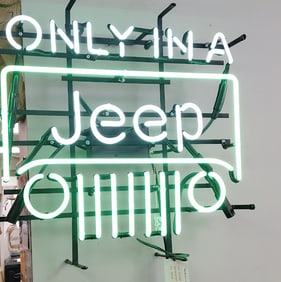 Jeep Neon- *HIGHLY DESIRED* Collectible Neon with Green & White Tubing-20" x 20" x 7"