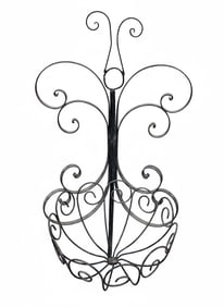 Antique Hanging Wrought Iron with Metal Work (Scroll)- Planter