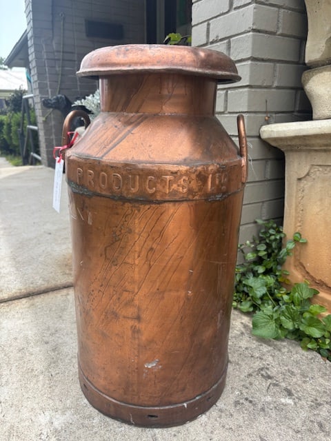 Large Vintage Copper “Dried Milk” Dairy Can, Trenear Dairy Co Ltd Helston England (1 of 5)