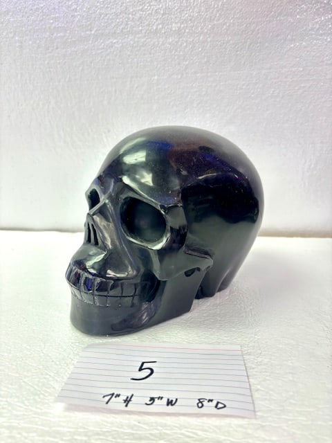 Solid Black Obsidian Skull (1 of 6)