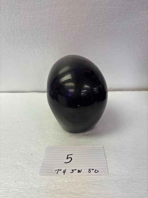 Solid Black Obsidian Skull - 4