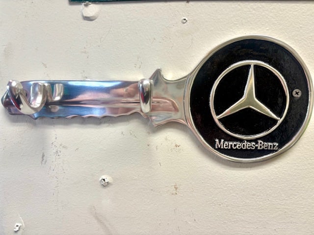 Mercedes Benz Key Holder: Metal Mercedes Benz Key Holder (12" W x 5" H)