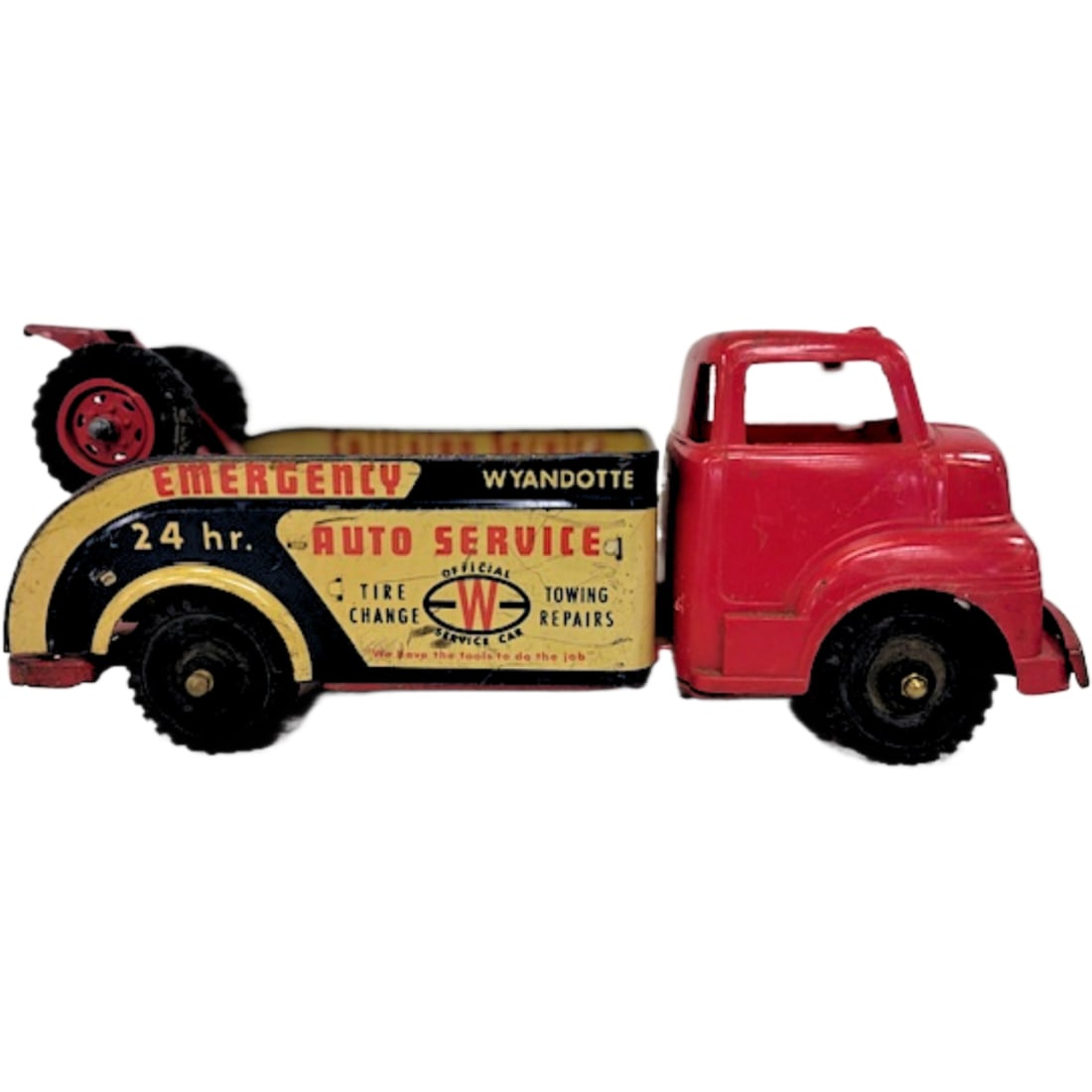 Vintage Pressed Steel Wyandotte Emergency Auto Service Tow Truck (1 of 9)