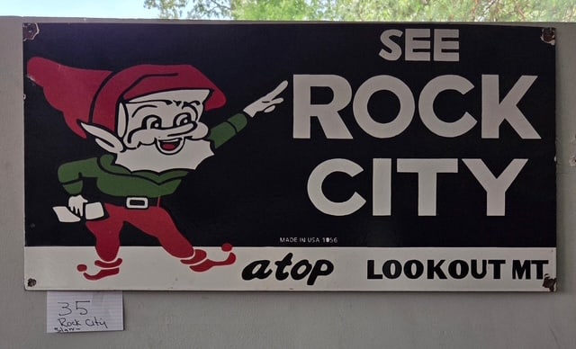 Vintage 1956 “See Rock City atop Lookout Mt.” Elf Advertising Tin Sign ,Made in USA (1 of 1)