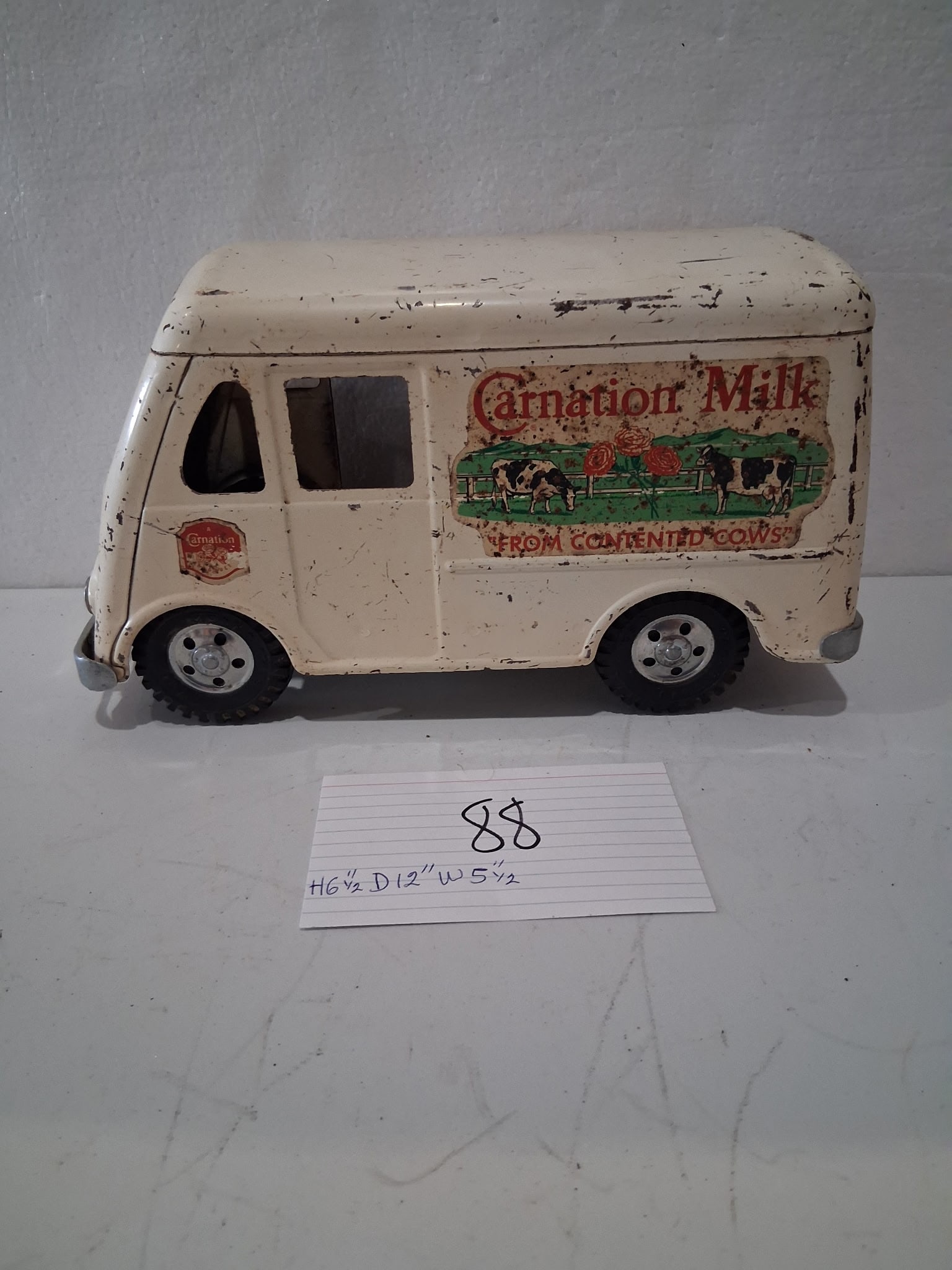 Vintage Pressed Steel Tonka Carnation Milk Delivery Van: Vintage Pressed Steel Tonka Carnation Milk Delivery Van, Apprx. 12"L x 6.5"H