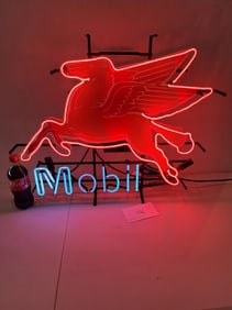 Mobil Pegasus Flying Red Horse Neon Sign