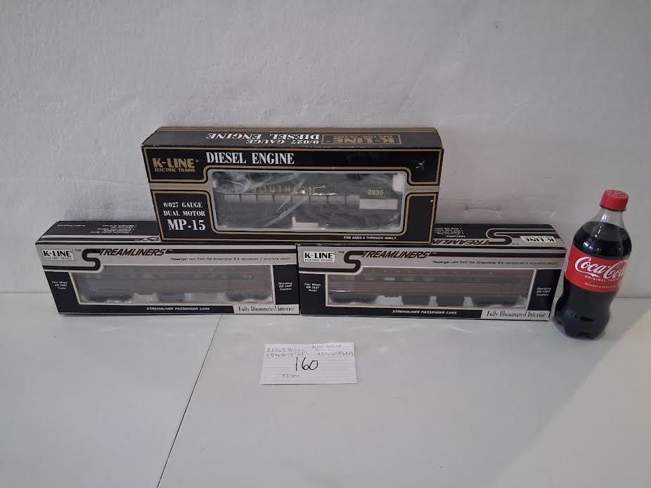 3 Piece Lot -K-Line O Gauge. Diesel engine and 2 Streamliners (1 of 3)