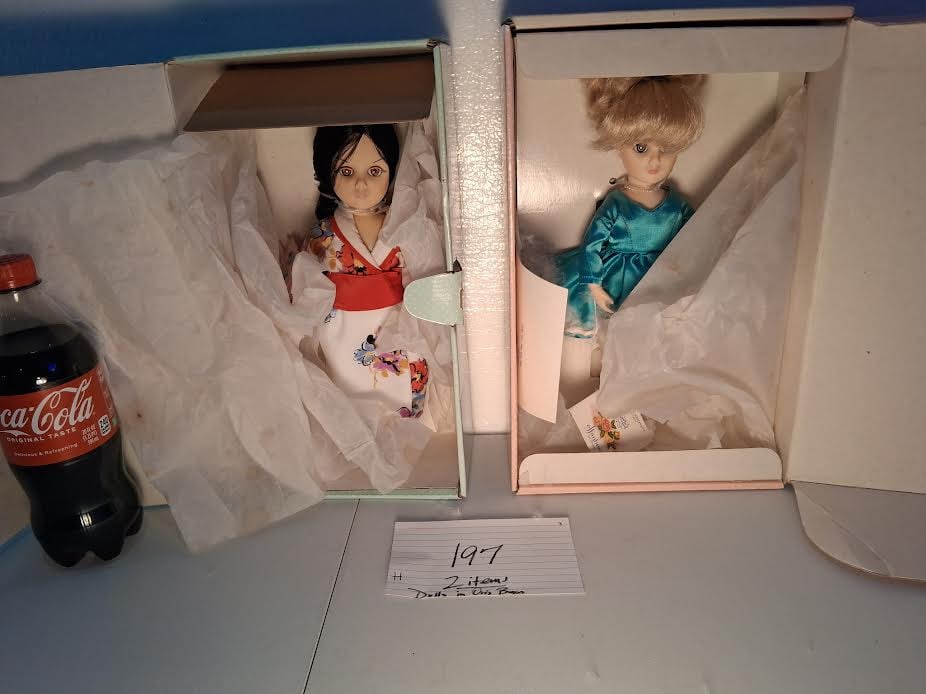 Lot of 2 Effanbee Dolls in Boxes: Joyous Occasions Ice Skater & International Japan Doll (1 of 4)