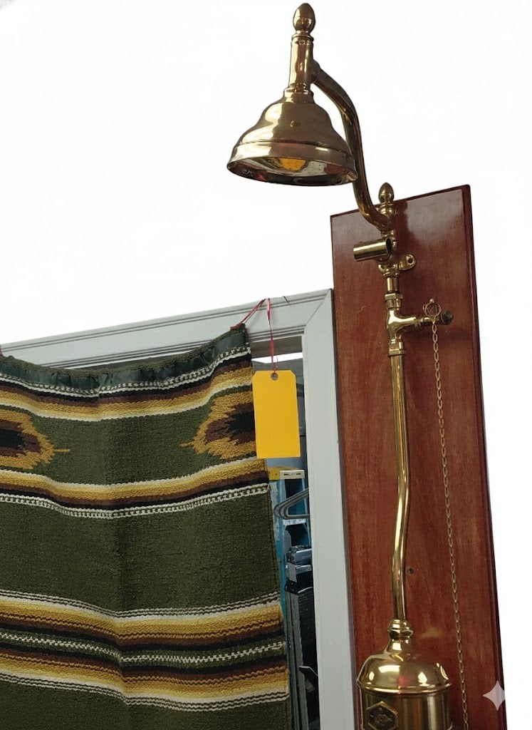 Victorian Style Polished Brass Exposed Shower Set w/ Thermometer, Tank & Pull Chain (1 of 1)