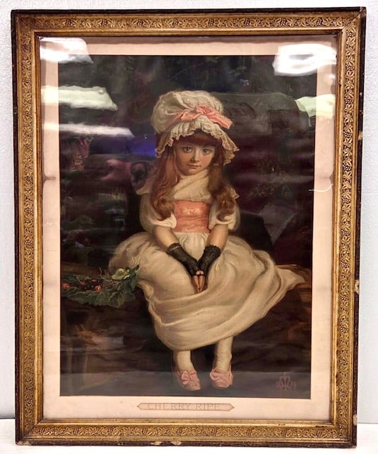 1879 Framed “Cherry Ripe” Victorian Print –Whiskey Ad (1 of 5)