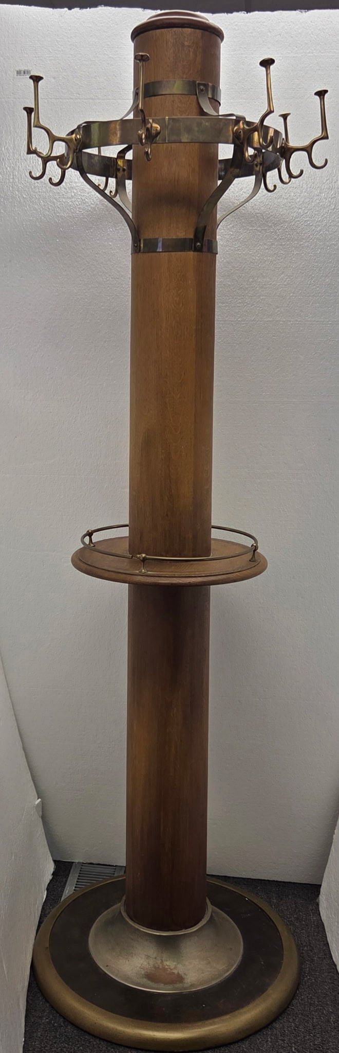 Vintage Hotel Koken Hotel Coat and Hat Stand: in chrome and mahogany 82"H x 24"D