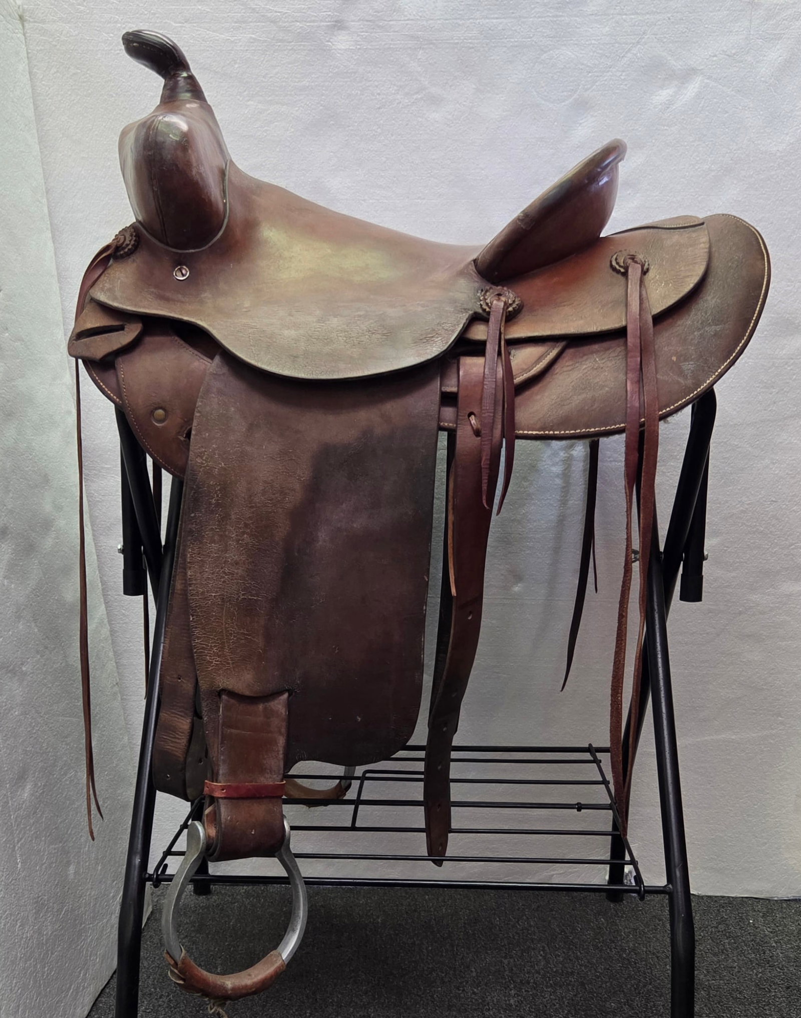 Vintage Leather Saddle Marked Edward Bohlin (1 of 4)
