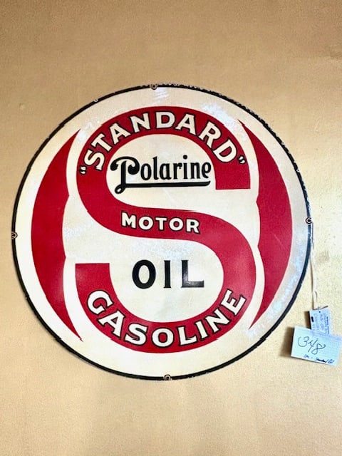 Vintage Standard (Polarine) Oil Gasoline Metal Sign (1 of 3)