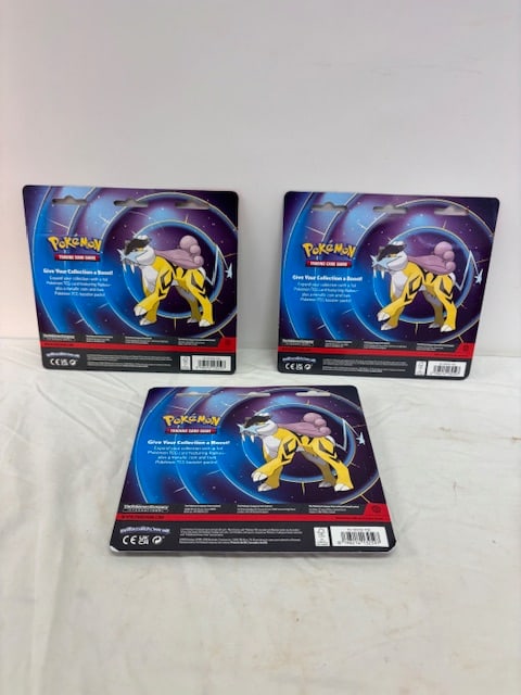 5 Pokemon sets. TCG Raikou Blister Booster Pack Lot of 3 Sealed (1 of 2)