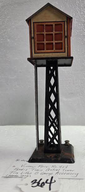 Vintage Litho Tin Marx No. 424 Radio Control Tower O-Gauge Accessory (1 of 4)