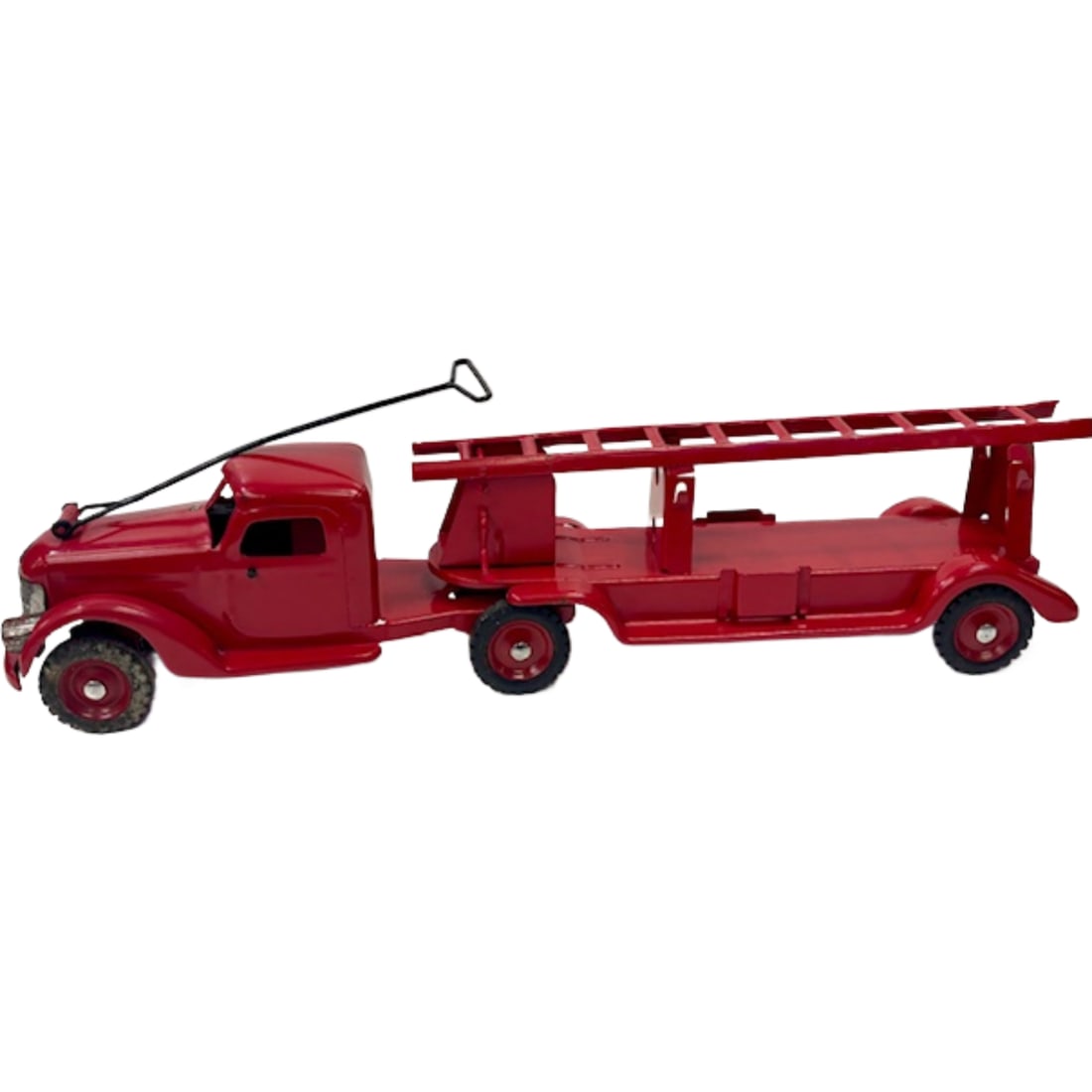 Vintage Buddy L Red Pressed Steel Fire Truck Toy with Ladder. (1 of 9)