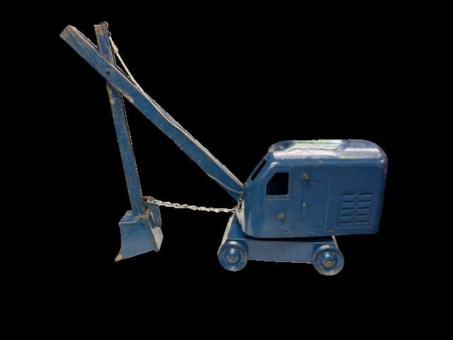 Vintage Structo Pressed Steel Steam Shovel (Blue): Vintage Structo Pressed Steel Steam Shovel in Blue (RC4750) Approx. 17" x 10"x 7"