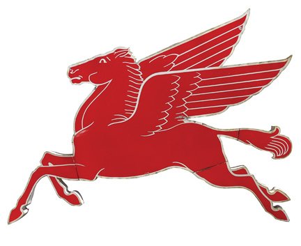 Large Pegasus Mobile Gas sign: approx. 8ftWx6ftH 3"D