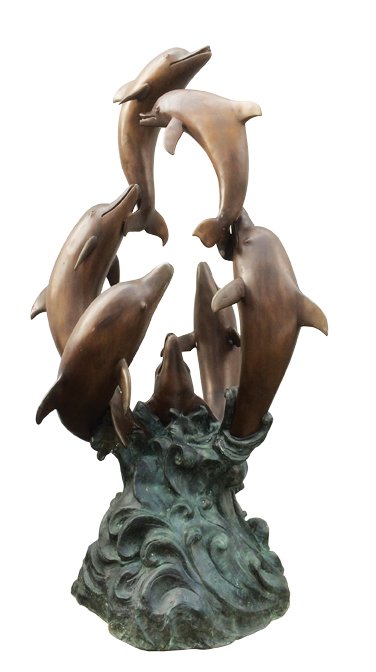 Bronze pod of dolphin Fountain Group (1 of 1)