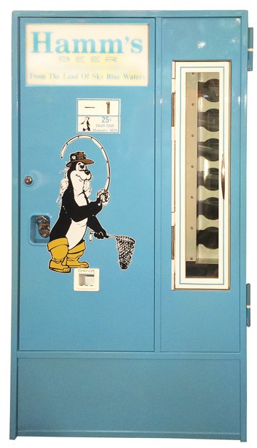 Restored Hamms Beer Vending Machine: Fully Restored Hamms Beer Vending Machine. 47.5"H x 26.5"sq