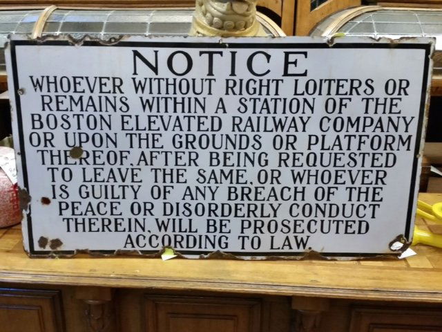 Rare Porcelain Railroad Sign (1 of 2)